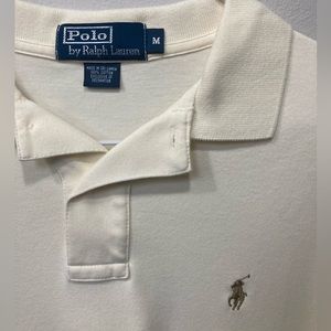 Polo by Ralph Lauren - cotton polo - medium - cream colored with beige logo.